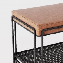 Banqueta Tio Danilo Vale Design Assinado Ao Carbono, Couro